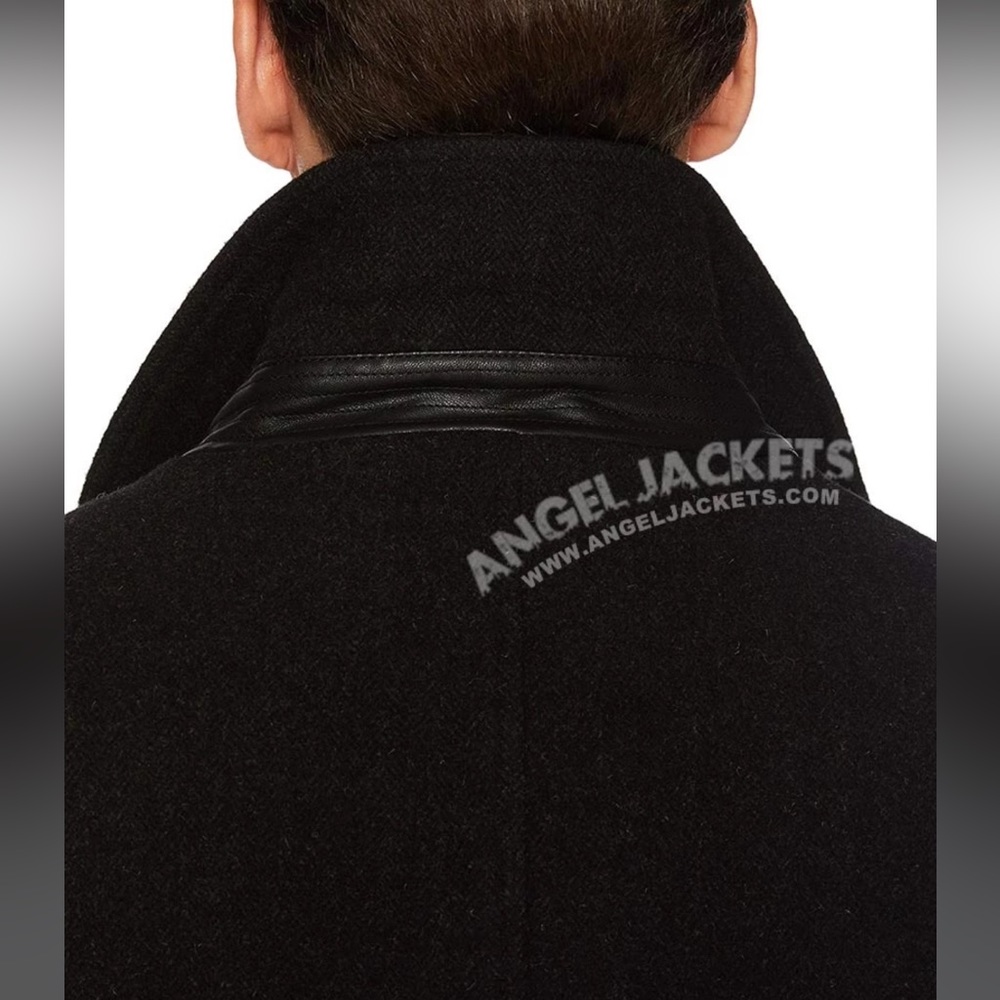 ๐ Armando Black Wool Coat - Picture 3 of 7